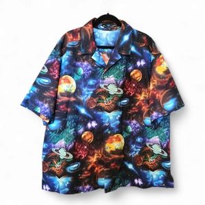 Out of This World! Curious Cat Clothing by Karen DeGuire Men's Shirt Size XL